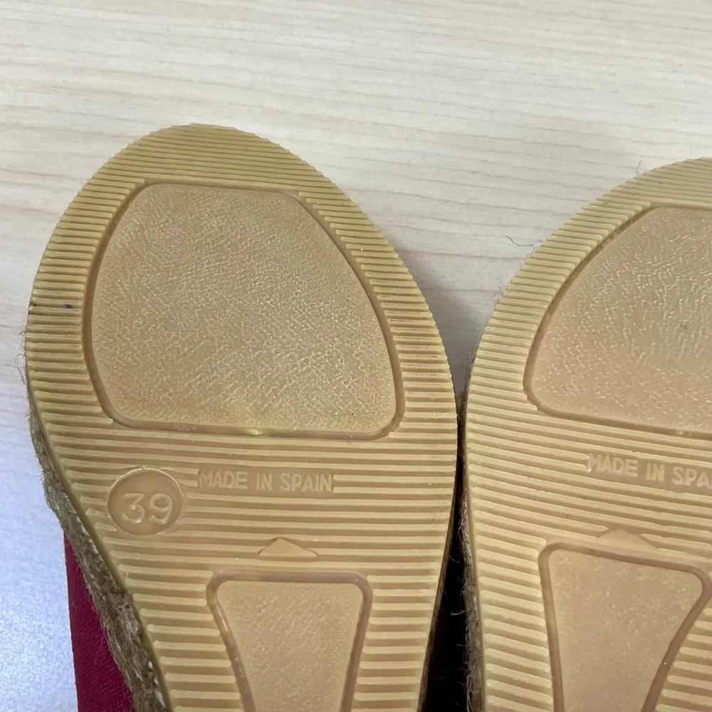 Viscata Barcelona Espadrille Wedge Heels Red (39) - Picture 9 of 10